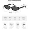 imageSOJOS Retro Trendy Rectangle Polarized Sunglasses Womens Mens 80s 90s Small Narrow Thin Cat Eye Sunnies SJ2664BlackGrey