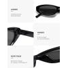 imageSOJOS Retro Trendy Rectangle Polarized Sunglasses Womens Mens 80s 90s Small Narrow Thin Cat Eye Sunnies SJ2664BlackGrey