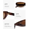 imageSOJOS Retro Trendy Rectangle Polarized Sunglasses Womens Mens 80s 90s Small Narrow Thin Cat Eye Sunnies SJ2664Brown TortoiseBrown