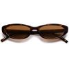imageSOJOS Retro Trendy Rectangle Polarized Sunglasses Womens Mens 80s 90s Small Narrow Thin Cat Eye Sunnies SJ2664Brown TortoiseBrown
