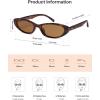 imageSOJOS Retro Trendy Rectangle Polarized Sunglasses Womens Mens 80s 90s Small Narrow Thin Cat Eye Sunnies SJ2664Brown TortoiseBrown