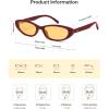 imageSOJOS Retro Trendy Rectangle Polarized Sunglasses Womens Mens 80s 90s Small Narrow Thin Cat Eye Sunnies SJ2664Dark RedYellow Tint