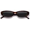 imageSOJOS Retro Trendy Rectangle Polarized Sunglasses Womens Mens 80s 90s Small Narrow Thin Cat Eye Sunnies SJ2664Dark TortoiseGrey