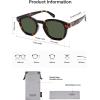 imageSOJOS Retro Vintage Polarized Sunglasses for Women Men Classic Square Panto Shades SJ2626TortoiseDark Green