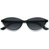 imageSOJOS Trendy Polarized Oval Sunglasses for Women Retro Chic 90s Shades Lightweight Sunnies SJ2656Green Frame Grey Grading Lens