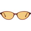 imageSOJOS Trendy Polarized Oval Sunglasses for Women Retro Chic 90s Shades Lightweight Sunnies SJ2656Milky Brown Frame Orange Lens