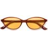 imageSOJOS Trendy Polarized Oval Sunglasses for Women Retro Chic 90s Shades Lightweight Sunnies SJ2656Milky Brown Frame Orange Lens
