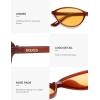 imageSOJOS Trendy Polarized Oval Sunglasses for Women Retro Chic 90s Shades Lightweight Sunnies SJ2656Milky Brown Frame Orange Lens