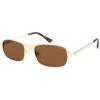 imageSOJOS Retro Rectangle Polarized Sunglasses for Men Women 70s 80s Vintage Small Square Sunnies SJ1267Brushed GoldBrown