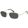 imageSOJOS Retro Rectangle Polarized Sunglasses for Men Women 70s 80s Vintage Small Square Sunnies SJ1267Brushed GoldGrey