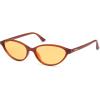 imageSOJOS Trendy Polarized Oval Sunglasses for Women Retro Chic 90s Shades Lightweight Sunnies SJ2656Milky Brown Frame Orange Lens
