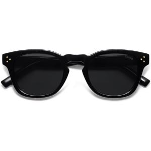 imageSOJOS Retro Vintage Polarized Sunglasses Womens Mens 70s 80s Square Panto Style UV400 Shades SJ2662BlackGrey