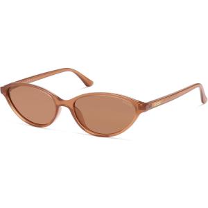 imageSOJOS Trendy Polarized Oval Sunglasses for Women Retro Chic 90s Shades Lightweight Sunnies SJ2656Brown Frame Brown Lens