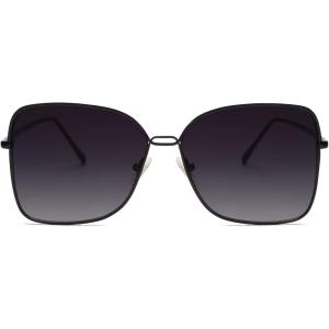 imageSOJOS Trendy Square Oversized Sunglasses Womens Mens UV400 Big Large Designer Shades SJ1082BlackGradient Grey