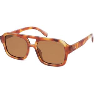 imageSOJOS Retro Aviator Sunglasses for Womens Mens Polarized Trendy Square Designer Inspired Shades 80s 90s Sun Glasses SJ2342Yellow