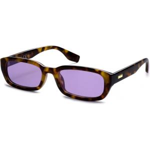 imageSOJOS Retro Rectangle Polarized Sunglasses Womens Trendy Sun Glasses Vintage Shades UV400 SJ2606Brown Tortoise  Purple