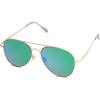 image:imageSOJOS Classic Aviator Sunglasses for Women Men Metal Frame Spring Hinges SJ1030GoldGreenish Blue