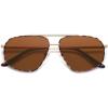 image:imageSOJOS Retro Hexagon Aviator Sunglasses for Women Men Trendy Vintage UV400 Protection Shades SJ1200TortoiseBrown