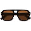 image:imageSOJOS Retro Thick Polarized Aviator Sunglasses for Women Men Large Trendy Bold Square Pilot Shades SJ2385BlackBrown