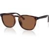image:imageSOJOS Unisex Rounded Square Polarized Sunglasses TR90 Frame UV400 Protection Lightweight Retro for Women ampamp MenTortoise BrownBrown