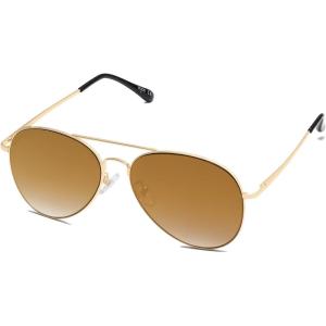 image:imageSOJOS Classic Aviator Sunglasses for Women Men Metal Frame Spring Hinges SJ1030Brown