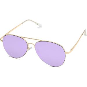 image:imageSOJOS Classic Aviator Sunglasses for Women Men Metal Frame Spring Hinges SJ1030GoldPurple