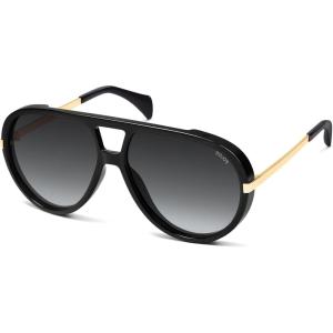 image:imageSOJOS Retro Oversized Aviator Polarized Sunglasses for Women Men Vintage Shield Large Shades SJ2657Shiny BlackGrey