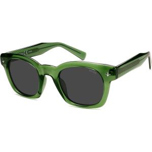 image:imageSOJOS Retro Polarized Square Sunglasses for Men Women Sun Glasses Pantos Shades UV400 TR90 Frame SJ2651Crystal GreenGrey