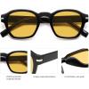 image:imageSOJOS Vintage Retro Square Polarized Sunglasses Men Standard Fit Trendy Womens Sun Glasses SJ2382Black Frame Yellow Lens