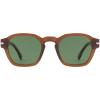 image:imageSOJOS Vintage Retro Square Polarized Sunglasses Men Standard Fit Trendy Womens Sun Glasses SJ2382Brown Frame Green Lens