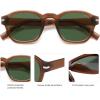 image:imageSOJOS Vintage Retro Square Polarized Sunglasses Men Standard Fit Trendy Womens Sun Glasses SJ2382Brown Frame Green Lens