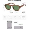 image:imageSOJOS Vintage Retro Square Polarized Sunglasses Men Standard Fit Trendy Womens Sun Glasses SJ2382Brown Frame Green Lens