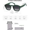 image:imageSOJOS Vintage Retro Square Polarized Sunglasses Men Standard Fit Trendy Womens Sun Glasses SJ2382Crystal Green Frame Green Grading Lens