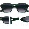 image:imageSOJOS Vintage Retro Square Polarized Sunglasses Men Standard Fit Trendy Womens Sun Glasses SJ2382Crystal Green Frame Green Grading Lens