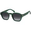 image:imageSOJOS Vintage Retro Square Polarized Sunglasses Men Standard Fit Trendy Womens Sun Glasses SJ2382Crystal Green Frame Green Grading Lens