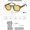 image:imageSOJOS Vintage Retro Square Polarized Sunglasses Men Standard Fit Trendy Womens Sun Glasses SJ2382Green Frame Yellow Lens