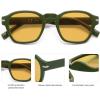 image:imageSOJOS Vintage Retro Square Polarized Sunglasses Men Standard Fit Trendy Womens Sun Glasses SJ2382Green Frame Yellow Lens