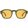 image:imageSOJOS Vintage Retro Square Polarized Sunglasses Men Standard Fit Trendy Womens Sun Glasses SJ2382Green Frame Yellow Lens