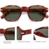 image:imageSOJOS Vintage Retro Square Polarized Sunglasses Men Standard Fit Trendy Womens Sun Glasses SJ2382Red Tortoise Frame Green Lens