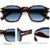 image:imageSOJOS Vintage Retro Square Polarized Sunglasses Men Standard Fit Trendy Womens Sun Glasses SJ2382Tortoise Frame Blue Grading Lens