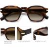 image:imageSOJOS Vintage Retro Square Polarized Sunglasses Men Standard Fit Trendy Womens Sun Glasses SJ2382Tortorise Frame Coffee Grading Lens