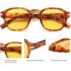 image:imageSOJOS Vintage Retro Square Polarized Sunglasses Men Standard Fit Trendy Womens Sun Glasses SJ2382Yellow Tortoise Frame Yellow Lens