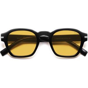 image:imageSOJOS Vintage Retro Square Polarized Sunglasses Men Standard Fit Trendy Womens Sun Glasses SJ2382Black Frame Yellow Lens