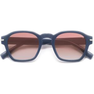 image:imageSOJOS Vintage Retro Square Polarized Sunglasses Men Standard Fit Trendy Womens Sun Glasses SJ2382Blue Frame Red Grading Lens