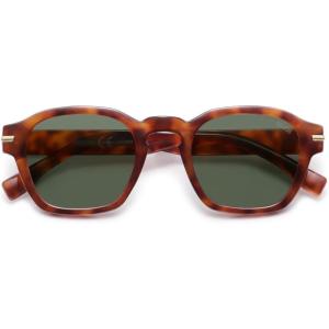 image:imageSOJOS Vintage Retro Square Polarized Sunglasses Men Standard Fit Trendy Womens Sun Glasses SJ2382Red Tortoise Frame Green Lens