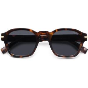 image:imageSOJOS Vintage Retro Square Polarized Sunglasses Men Standard Fit Trendy Womens Sun Glasses SJ2382Tortoise Frame Grey Lens