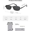 image:imageSOJOS Rectangle Polarized Sunglasses for Women Men UV400 Protection Lightweight Stainless Steel Vintage Driving ShadesBlackGrey