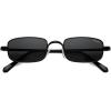 image:imageSOJOS Rectangle Polarized Sunglasses for Women Men UV400 Protection Lightweight Stainless Steel Vintage Driving ShadesBlackGrey