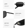 image:imageSOJOS Rectangle Polarized Sunglasses for Women Men UV400 Protection Lightweight Stainless Steel Vintage Driving ShadesBlackGrey