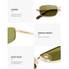 image:imageSOJOS Rectangle Polarized Sunglasses for Women Men UV400 Protection Lightweight Stainless Steel Vintage Driving ShadesGoldGreen